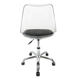 Fusion Living Soho Clear Plastic Dining Chair With Swivel Base Black - thumbnail 5