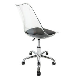 Fusion Living Soho Clear Plastic Dining Chair With Swivel Base Black - thumbnail 4