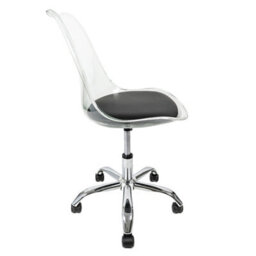 Fusion Living Soho Clear Plastic Dining Chair With Swivel Base Black - thumbnail 3