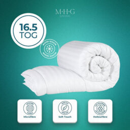 MHG Living 16.5 Tog Winter Duvet - Hypoallergenic Stripe Microfibre, Soft, Breathable & Machine Washable - Double - thumbnail 5