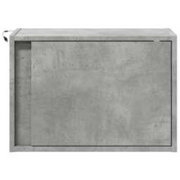 Berkfield Wall-Mounted Bedside Cabinet With Led Lights Concrete Oak - thumbnail 6