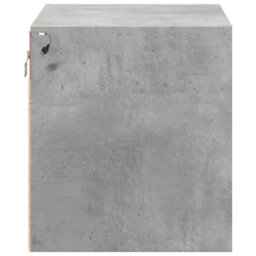 Berkfield Wall-Mounted Bedside Cabinet With Led Lights Concrete Oak - thumbnail 8