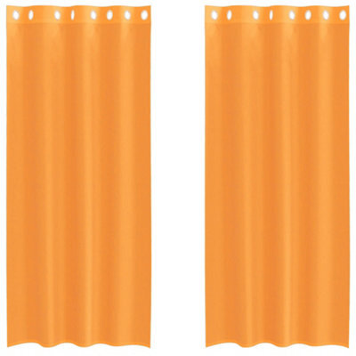 Berkfield Durable Voile Curtains With Grommets 2 Pcs Orange 140X245 Cm