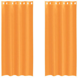Berkfield Durable Voile Curtains With Grommets 2 Pcs Orange 140X245 Cm