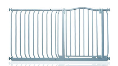 Safetots Curved Top Safety Gate, 134Cm - 143Cm, Matt Grey, Pressure Fit Stair Gate - image 1