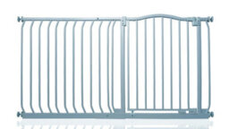 Safetots Curved Top Safety Gate, 134Cm - 143Cm, Matt Grey, Pressure Fit Stair Gate - thumbnail 1