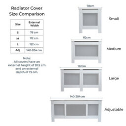 Jack Stonehouse White Diamond Mdf Radiator Cover - Large - 152Cm (W) X 81.5Cm (H) X 19Cm (D) - thumbnail 8