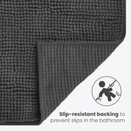 Allure Bath Fashions Supersoft Chenille Bobble Two Piece Bath & Pedestal Mat Set - Charcoal Grey - thumbnail 6