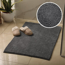 Allure Bath Fashions Supersoft Chenille Bobble Two Piece Bath & Pedestal Mat Set - Charcoal Grey - thumbnail 5
