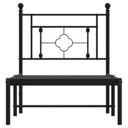 Berkfield Metal Bed Frame Without Mattress With Headboard Black 75X190Cm - thumbnail 5