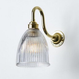 Old School Electric Elongated Prismatic Wall Light : Swan Arm - Polished Brass - thumbnail 1