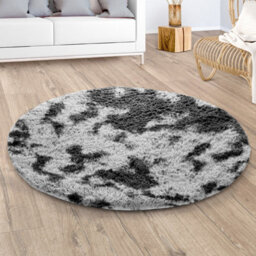 Ameha Tye Dye Grey Area Rug For Bedroom 120 X 120 Cm- Super Soft Fluffy Thick Pile Plush Carpet - thumbnail 2