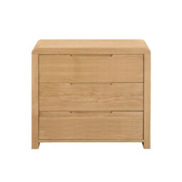 Julian Bowen Curve 3 Drawer Chest - Solid Oak - thumbnail 5