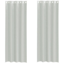 Berkfield Voile Curtains With Grommets 2 Pcs Light Grey 140X300 Cm - thumbnail 2