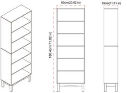 Urbn-Living Urbnliving 180Cm Height Oak 6 Tier Wooden Bookcase Shelf Storage Display Shelving Unit - thumbnail 4
