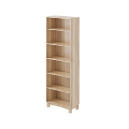 Urbn-Living Urbnliving 180Cm Height Oak 6 Tier Wooden Bookcase Shelf Storage Display Shelving Unit - thumbnail 3