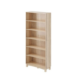 Urbn-Living Urbnliving 180Cm Height Oak 6 Tier Wooden Bookcase Shelf Storage Display Shelving Unit - thumbnail 2
