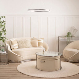 my furniture Aria Silver Coffee Table And Storage Ottoman Chalk - Set - thumbnail 2