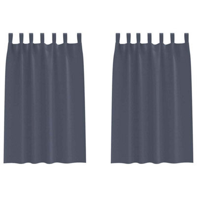 Berkfield Modern Curtains With Curtains 2 Pcs Anthracite Polyester