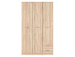 Arte Nepo Plus 118 Cm 3 Door Hinged Wardrobe With 2 Drawers Oak Sonoma - thumbnail 3