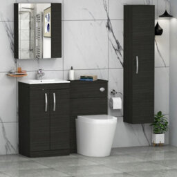 Royal Bathrooms Turin 1000mm Hale Black 2-Doors Minimalist Basin With Cesar Back To Wall Toilet Pack - thumbnail 3