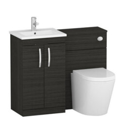 Royal Bathrooms Turin 1000mm Hale Black 2-Doors Minimalist Basin With Cesar Back To Wall Toilet Pack - thumbnail 4