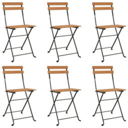 Berkfield 7 Piece Folding Bistro Set Solid Wood Acacia And Steel - thumbnail 4