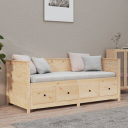 Berkfield Day Bed Without Mattress 75X190 Cm Small Single Solid Wood Pine - thumbnail 4