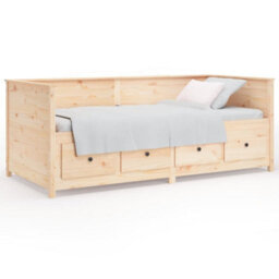 Berkfield Day Bed Without Mattress 75X190 Cm Small Single Solid Wood Pine - thumbnail 2