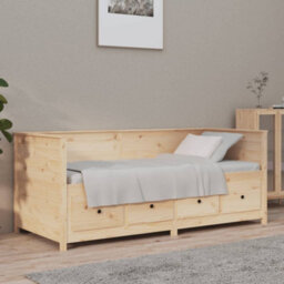 Berkfield Day Bed Without Mattress 75X190 Cm Small Single Solid Wood Pine - thumbnail 1