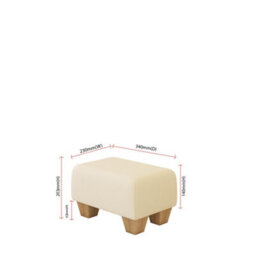 Snow White Natural Wood Chunky Legs Faux Leather Small Footstool  Handmade Uk By Footstools Direct - thumbnail 2