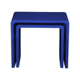 Sweeek - Set Of 2 Nesting Tables With Glossy Finish Blue - Nola - thumbnail 4