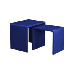 Sweeek - Set Of 2 Nesting Tables With Glossy Finish Blue - Nola - thumbnail 2