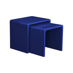 Sweeek - Set Of 2 Nesting Tables With Glossy Finish Blue - Nola - thumbnail 3