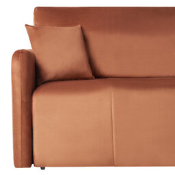 Beliani Sofa Bed 3 Seater Egge Velvet Golden Brown - thumbnail 6
