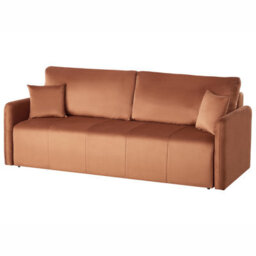 Beliani Sofa Bed 3 Seater Egge Velvet Golden Brown - thumbnail 4