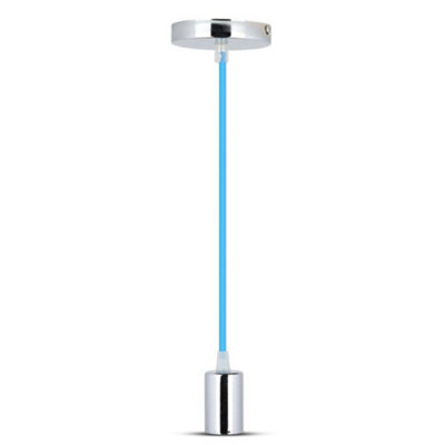 Vt-7338 Chrome Metal Cup Pendant Light-Blue - image 1