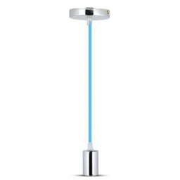 Vt-7338 Chrome Metal Cup Pendant Light-Blue