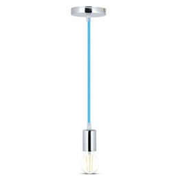 Vt-7338 Chrome Metal Cup Pendant Light-Blue - thumbnail 4