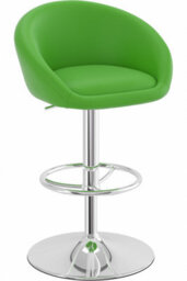 Lombardo Bar Stool Height Adjustable Green Padded Seat - thumbnail 1