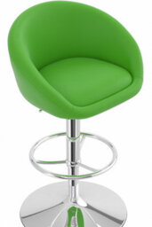 Lombardo Bar Stool Height Adjustable Green Padded Seat - thumbnail 2