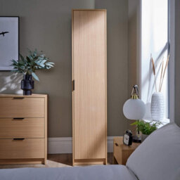 Home Source Phoenix 1 Door Wardrobe Storage Oak-Effect Bedroom Furniture - thumbnail 3
