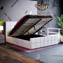 Lassic Vida Designs Valentina Light Grey Velvet Ukfr 5Ft King Size Ottoman Bed Frame, 200 X 150Cm - thumbnail 1