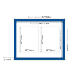 14X11 Inch 2 Opening Photo Collage Frame, Display Two 8X6 Inch Photos, Multi Aperture Family Picture Frame, Blue - thumbnail 4