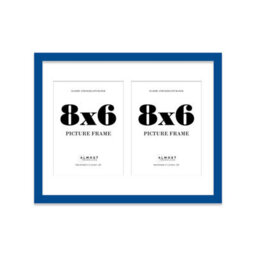 14X11 Inch 2 Opening Photo Collage Frame, Display Two 8X6 Inch Photos, Multi Aperture Family Picture Frame, Blue - thumbnail 2