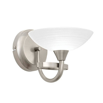 Luminosa Lighting Luminosa Cagney 1 Light Wall Light Satin Chrome With White Painted Glass Shade, G9