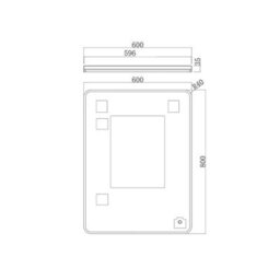 Royal Bathrooms Luxor 600 X 800mm Matt Black Framed Rectangular Mirror Within Frame Led, Touch Sensor & Demister Pad - thumbnail 4