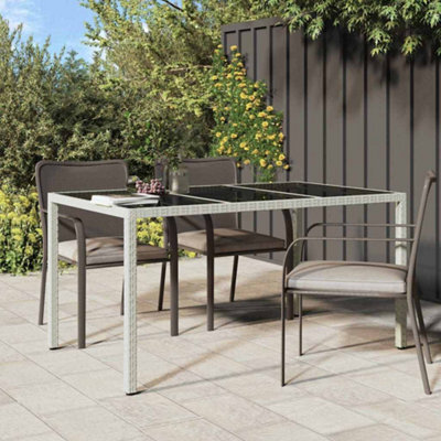Berkfield Garden Dining Table White 150X90X75 Cm Poly Rattan - image 1