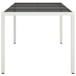 Berkfield Garden Dining Table White 150X90X75 Cm Poly Rattan - thumbnail 4