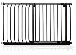 Safetots Elite Pressure Safety Gate, 107Cm - 116Cm, Matt Black, Pressure Fit Stair Gate - thumbnail 1